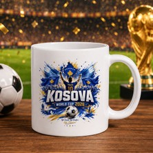 Bk Gift Kosova Taraftar Temalı Dünya Futbol Kupası Tasarımlı Beyaz Kupa Bardak-5