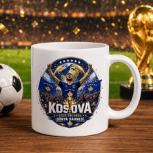 Bk Gift Kosova Taraftar Temalı Dünya Futbol Kupası Tasarımlı Beyaz Kupa Bardak-4