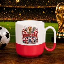 Bk Gift Ingiltere Taraftar Temalı Dünya Futbol Kupası Tasarımlı Kırmızı Joyful Kupa Bardak