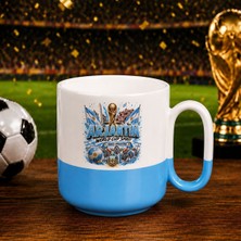 Bk Gift Arjantin Taraftar Temalı Dünya Futbol Kupası Tasarımlı Mavi Joyful Kupa Bardak