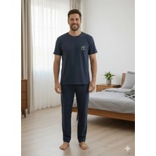 Erkek Yazlık Kısa Kol Baskılı Pijama Takımı