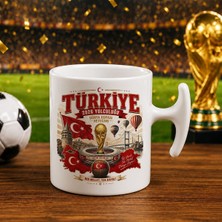 Bk Gift Türkiye Taraftar Temalı Dünya Futbol Kupası Tasarımlı Hammer Kupa Bardak-1 Tek Yürek Milli Takım Ruhu