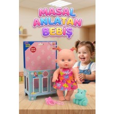 Farbu Oyuncak Etkileşimli Akıllı Masal Anlatan Ağlayan Emzikli Eğitici Pilli Oyuncak Et Bebek ve Minik Arkadaşı