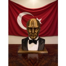 Riva Self Atatürk Büstü Özel Tasarım Gold Siyah Smokinli Biblo Heykel 3D