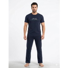 Fames Homewear Lacivert Yazlık Erkek Penye Pijama Takım