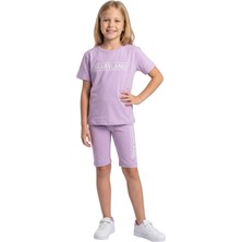 New Kids Çocuk Kız Takım Lila Kaprili Maryland Baskılı Rahat Kumaş .