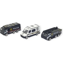 Renas Store 3'lü Iş Makinaları Road Seti - Die Cast - DS044 - Polis  - 1 Adet