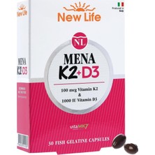 New Life Mena K2 D3 30 Kapsül – 100MCG K2 Vitamini + 1000IU D3 Vitamini