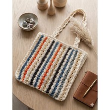 Linas Collection El Örgüsü Makrome Omuz Çantası - Içi Astarlı ve Cepli Çok Renkli Yazlık Plaj Çantası - Boho Stil Günlük Kadın Çantası