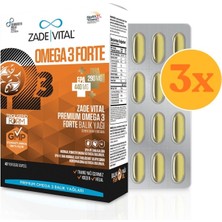 Zade Vital Omega 3 Forte Balık Yağı 1200 Mg 40 Kapsül - 3 Adet (Toplam 120 Kapsül)