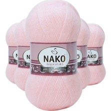 5 Adet Angora Lüks El Örgü Ipi Pembe 11502 Mariposa Secret