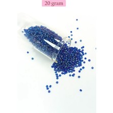 Royaleks Dökme Cam Kum Boncuk (11/0) 2 mm - 20 Gram -  Koyu Mavi - BNC017 Mariposa Secret