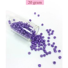 Royaleks Dökme Cam Kum Boncuk Büyük Boy (6/0) 4 mm - 20 Gram - Mor - BNC080 Mariposa Secret