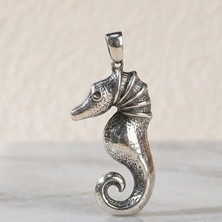 Ebrar Silver Gümüş Denizatı Kolye Ucu 925 Ayar Gümüş Deniz Atı Figürlü Unisex Kolye Ucu