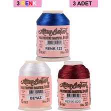 3 Adet Altınbaşak Oya ve Dantel Ipi 20 gr - Royaleks - No: Beyaz - 520 - 123 Mariposa Secret