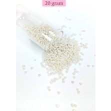 Royaleks Dökme Cam Kum Boncuk (11/0) 2 mm - 20 Gram -  Parlak Beyaz - BNC030 Mariposa Secret