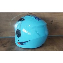 Oso Polar Mavi Koruma Gözlüklü Yarım Kask