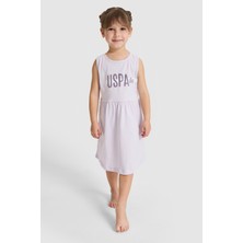 U.S. Polo Assn. Kız Çocuk Bisiklet Yaka Lila Elbise 50327335-VR034