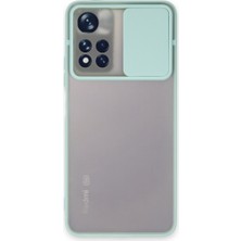 Renas Store Redmi Note 11T Kılıf Palm Buzlu Kamera Sürgülü Silikon - Turkuaz
