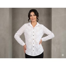 Meltem Collection Italyan Nakışlı Kadın Müslin Gömlek