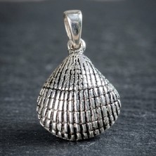 Ebrar Silver Gümüş Deniz Kabuğu Kolye Ucu 925 Ayar Gümüş Küçük Boy Unisex Deniz Kabuğu Figürlü Kolye Ucu