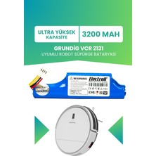 Electroll Grundig Vcr 2131 Uyumlu Batarya (Ultra Yüksek Kapasite) 3200MAH Pil Robot Süpürge Bataryası Değişimi