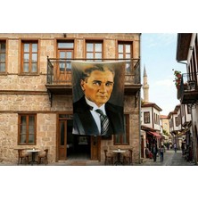 Punto Dizayn Sivil Mustafa Kemal Atatürk Portresi Poster Bayrak Premium Raşel Kumaş 300x450cm ATA2