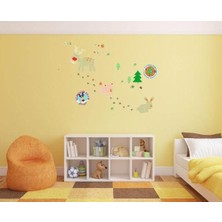 Duvar Süsü (Sticker) 2 Adet Ormanlı Desenli Pvc 48X33X0,5CM
