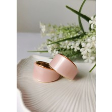 Halley Concept Geniş Halka Çelik Küpe Çap 3. cm – Pembe