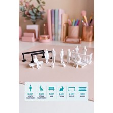 Aysluka Minyatür Figür Seti, Maket Insan Seti, Minyatür Müze Aksesuarları 15 Parça -  1/50 Ölçek 3.5cm