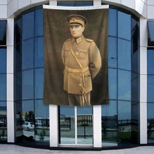 Punto Dizayn Takım Elbiseli Eli Cebinde Atatürk Poster Bayrak Raşel Kumal 4x6 Metre Ata3