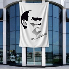 Punto Dizayn Kalpaklı Mustafa Kemal Atatürk Poster Poster Bayrak Raşel Kumal 4x6 Metre ATA27