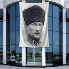 Punto Dizayn Atatürk Portre Türkiye Cumhuriyeti Kurucusu Mustafa K. Atatürk Poster Bayrak Raşel Kumal 4x6 Metre ATA30