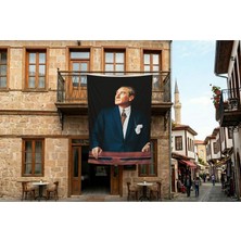 Punto Dizayn Istikbal Göklerdedir Atatürk Portresi Poster Bayrak Premium Raşel Kumaş 300X450CM ATA32