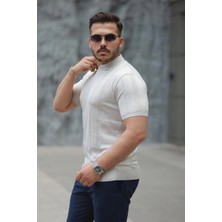 Lune Store Erkek Hemşire Yaka Kısa Kollu Tişört
