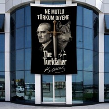 Punto Dizayn Ne Mutlu Türküm Diyene Atatürk Bozkurt Kılıç Poster Bayrak Raşel Kumal 4x6 Metre ATA83