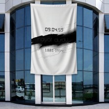 Punto Dizayn 10 Kasım Atatürkü Anma Sonsuz Saat Temalı Anma Bayrağı Poster Bayrak Raşel Kumal 4x6 metre ATA49
