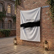 Punto Dizayn 10 Kasım Atatürkü Anma Sonsuz Saat Temalı Anma Bayrağı Poster Bayrak Raşel Kumaş 100X150 cm ATA49