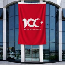 Punto Dizayn Kırmızı Türkiye Cumhuryetinin 100.Yılı Poster Bayrak Raşel Kumal 4x6 metre ATA53