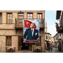 Punto Dizayn Istikbal Göklerdedir Mustafa Kemal Atatürk-Ay yıldız Poster Poster Bayrak Premium Raşel Kumaş 300x450cm ATA33