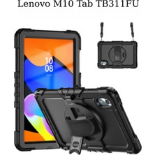 Fuchsia Lenovo M10 TB311FU ile Uyumlu Defender Askılı 360° Dönebilir Standlı Zırh Tablet Koruyucu Kılıfı