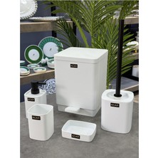 UltraMint Akrilik 5 Parça Banyo Seti Beyaz, Şık ve Dayanıklı Tasarım