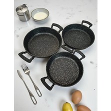 Mybru Döküm Omlet Tava 3'lü Set 18-20-22 cm