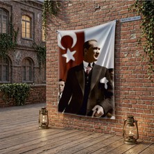 Punto Dizayn Gazi Mustafa Kemal Atatürk Poster Bayrak Raşel Kumaş 100X150 cm ATA16