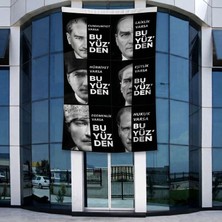 Punto Dizayn Mustafa Kemal Atatürk Altın Imza Ay Yıldız Bayrak Poster Bayrak Raşel Kumal 4x6 Metre ATA59