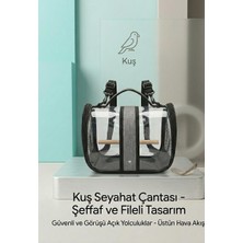 Wolypet Şeffaf Taşınabilir Kuş Taşıma Çantası - Güvenli ve Şık Yolculuklar Ölçüler: 30 x 18 x 20 cm
