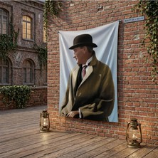Punto Dizayn Sivil Mustafa Kemal Atatürk Poster Bayrak Raşel Kumaş 100X150 cm ATA18