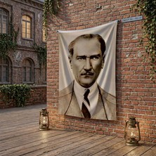 Punto Dizayn Sivil Mustafa Kemal Atatürk Poster Bayrak Raşel Kumaş 100X150 cm ATA34