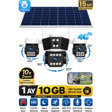 Sonreir RX95G Solar Güvenlik Kamerası Türkçe 4G Sim Kartlı PTZ Hareketli Gece Görüşlü Güneş Panelli Kamera 1 AY 10GB DAHİL