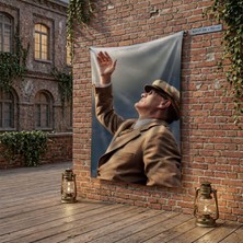 Punto Dizayn Göğe Bakan Atatürk.atatürk Portresi Poster Bayrak Raşel Kumaş 100X150 cm ATA73